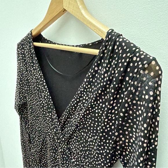 MEXX work dress, black with pink polka dots - Picture 1 of 4
